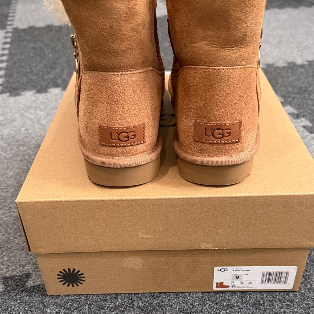 UGG Bailey zip mini boots in Tan Suede